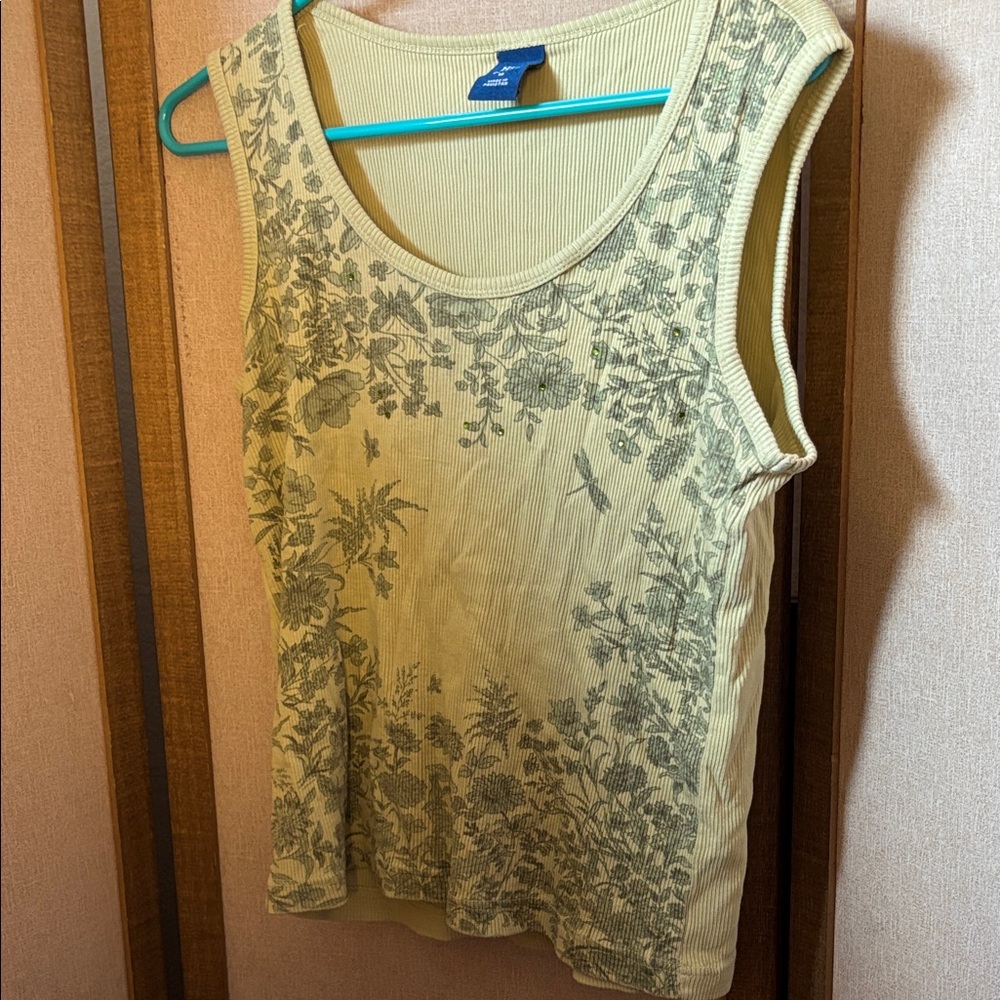 High Sierra Floral embellished front Tank Top medium